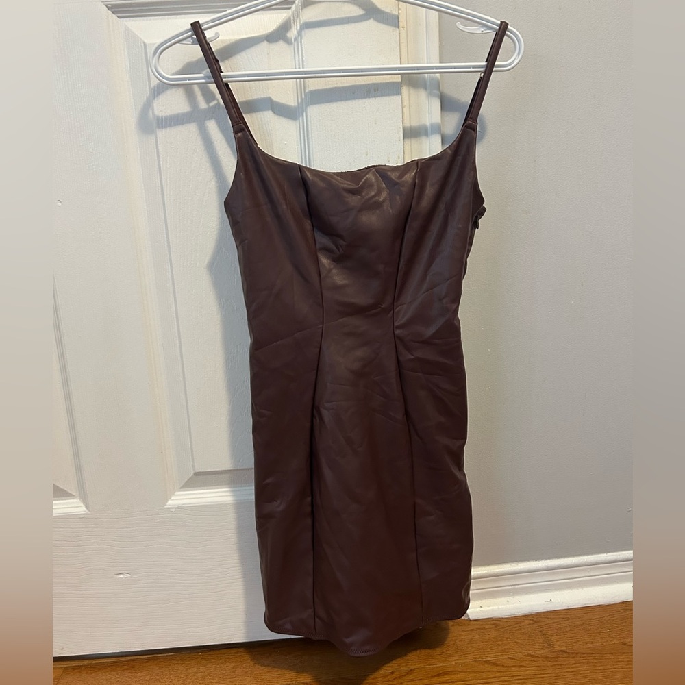 Victoria’s Secret Faux Leather Maroon Bodycon Dress